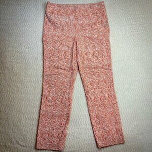Renuar Women's Size 12 Orange & White Patterned Pants